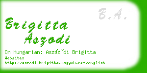 brigitta aszodi business card